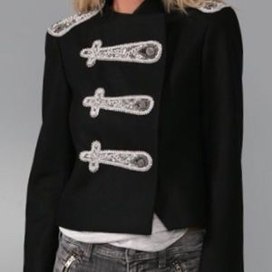 Alice &Olivia Shrunken Embellished Military Jacket